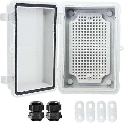 Junction Box, Hinged Cover IP67 Waterproof ABS Project Box by Otdorpatio