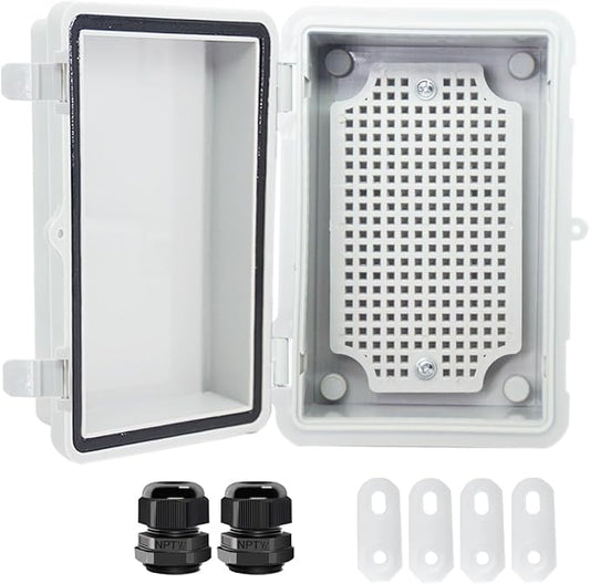 Junction Box, Hinged Cover IP67 Waterproof ABS Project Box by Otdorpatio