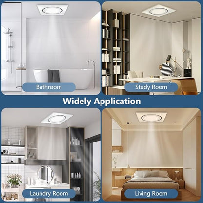 Bathroom Exhaust Fan with Light 88CFM 1.0 Sone, Quiet 28W Bath Shower Fan 3CCT - Image 8
