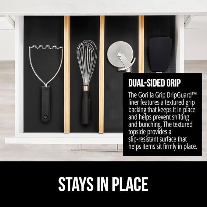 GORILLA GRIP DripGuard Shelf Liner, Non-Adhesive Drawer and Kitchen Cabinet - Image 4