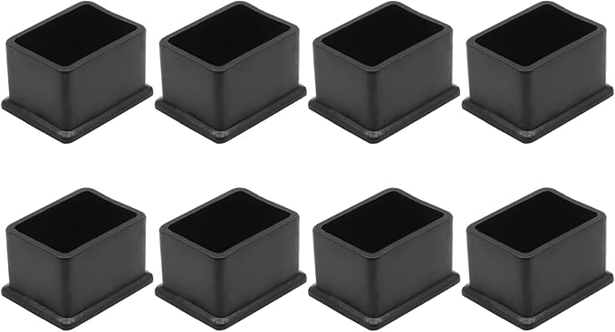 8 Pcs Rectangle PVC Furniture Leg Caps, Vinyl Flexible Chair Leg Floor by Bonsicoky