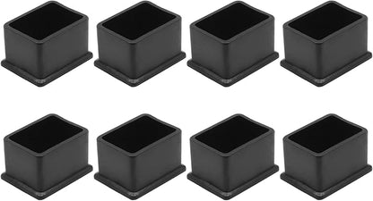 8 Pcs Rectangle PVC Furniture Leg Caps, Vinyl Flexible Chair Leg Floor by Bonsicoky