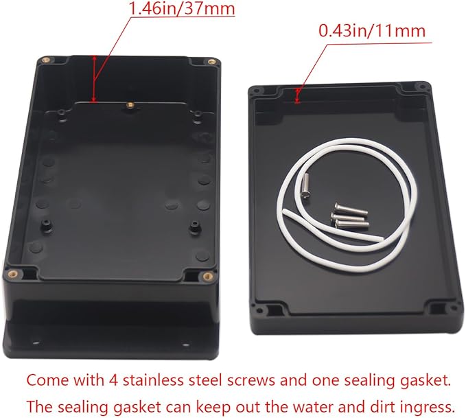 Project Box ABS Plastic Black Electrical Boxes IP65 Waterproof DIY Electronic - Image 4