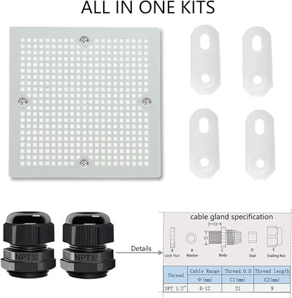 Junction Box, Hinged Clear Cover IP67 Waterproof ABS Project Box - Image 6