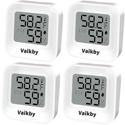 Indoor Humidity Meter Hygrometer 4Pack, Room Thermometer by Vaikby
