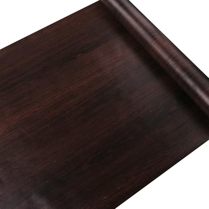 Yifely Dark Coffee Wood Grain Shelving Paper Pre-Pasted Shelf Liner by Unknown