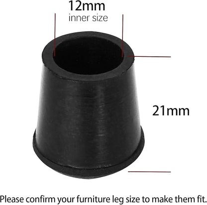 10 PCS Black Round Rubber Chair Leg Caps Tips, Vinyl Rubber End Kits, Soft - Image 2