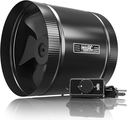 8 Inch Inline Duct Fan with Speed Controller by AITECAC