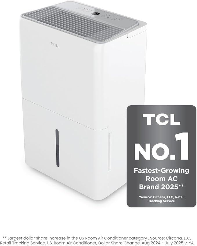 TCL 2000 Sq. Ft. Smart Dehumidifier, Energy Star Most Efficient 2024, - Image 10