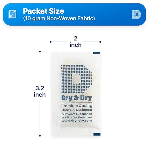 Dry & Dry 10 Gram Premium Orange Indicating Silica Gel Packets Desiccants - Image 6