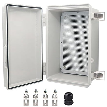 Waterproof Electrical Box, IP67 Junction Box Stainless Steel Latch Hinged Grey by YETLEBOX