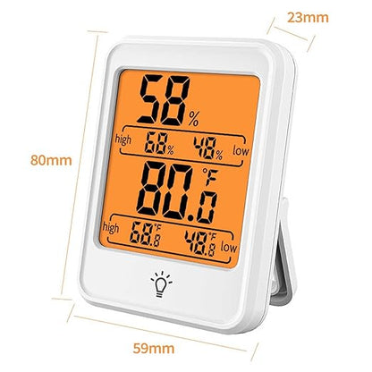 Digital Hygrometer Temperature Meter, Large Screen Battery Powered Indoor - Image 2