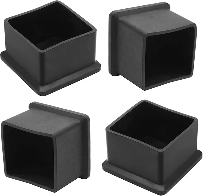 4 Pcs Square PVC Furniture Leg Caps, Vinyl Flexible Chair Leg Floor Protectors by Bonsicoky