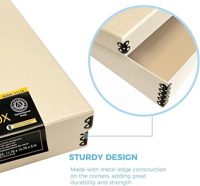 Lineco Museum Archival Storage Box, 11.75x14.75x3 in. Drop Front Design. - Image 4