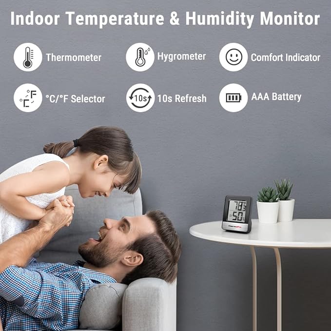 ThermoPro TP49 2 Pieces Digital Hygrometer Indoor Thermometer Humidity Meter - Image 2