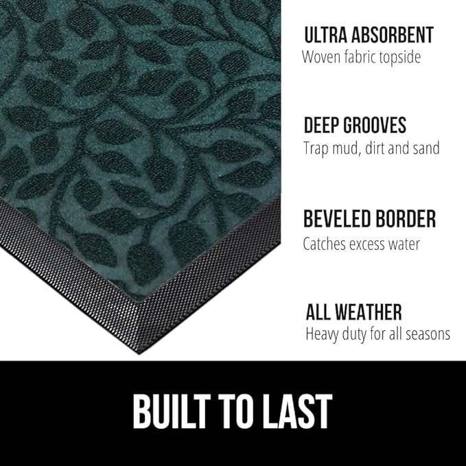 GORILLA GRIP 100% Waterproof All-Season WeatherMax Doormat, US Designed Natural - Image 2
