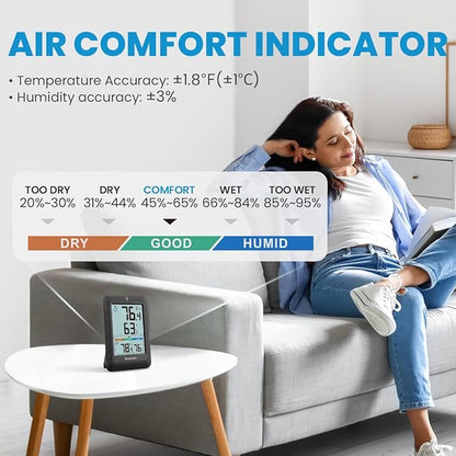 Newentor Indoor Outdoor Thermometer Wireless, Weather Stations Wireless Indoor - Image 6