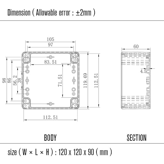 LeMotech Project Box ABS Plastic IP65 Waterproof Dustproof Electrical Junction - Image 8