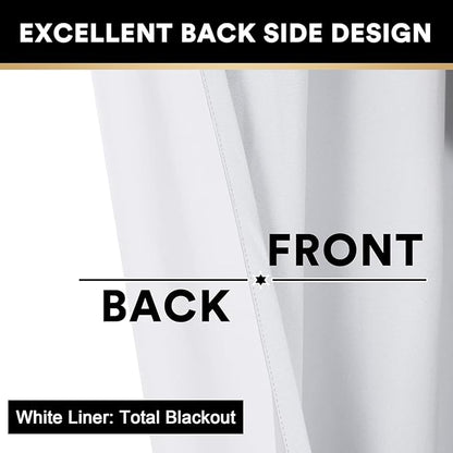 PrinceDeco Blackout Curtains 90 Inches Long 2 Panels Set - Image 5