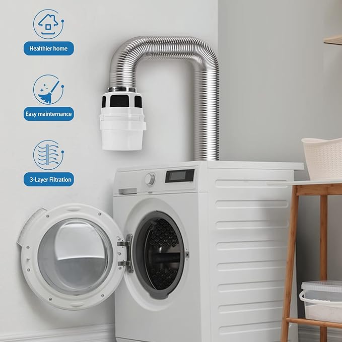 【UPGRADED】NOORNY 3 in1 Indoor Dryer Vent Kit Lint Catcher Bucket Box - Image 7