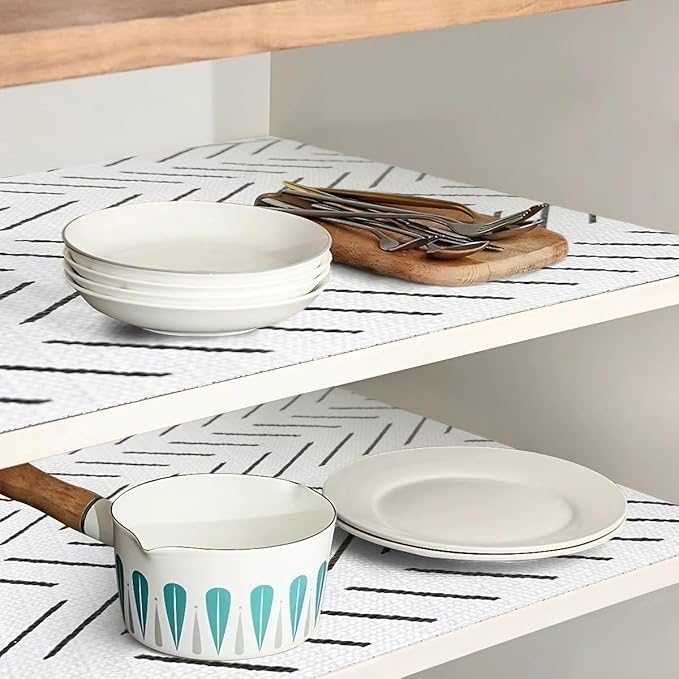 Tatyanna Shelf Liner for Kitchen Cabinets Non Adhesive Cabinet Liners Stripe - Image 6