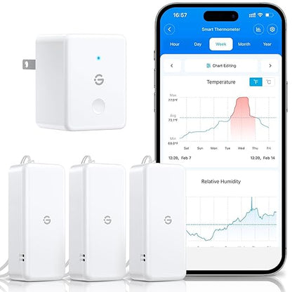 GoveeLife 2.0 WiFi Hygrometer Thermometer 3 Pack, Smart Humidity Temperature by GoveeLife