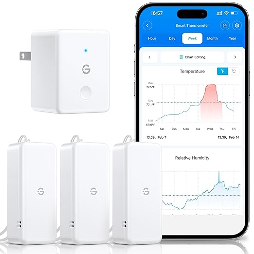 GoveeLife 2.0 WiFi Hygrometer Thermometer 3 Pack, Smart Humidity Temperature by GoveeLife