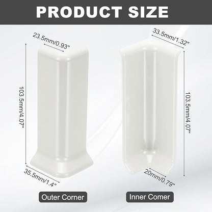 uxcell Self Adhesive Baseboard Corner Blocks, 4.07 Inch Wall Edge Corner - Image 2