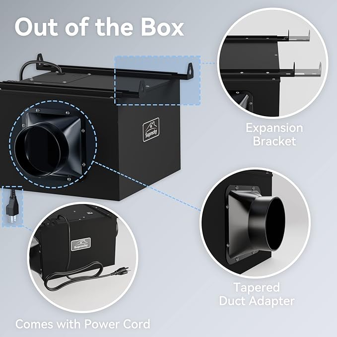 170CFM Ultra Quiet Bathroom Exhaust Fan, Remote Mount In Line Fan VF120 - Image 4