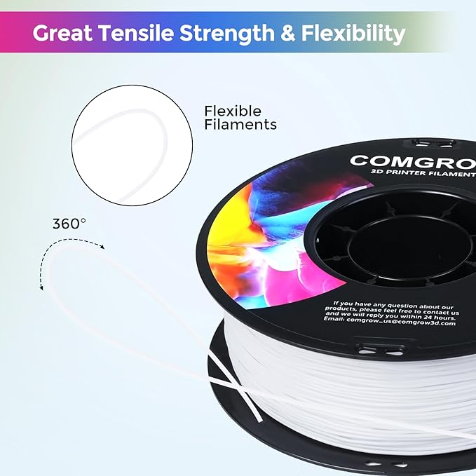 Comgrow TPU Filament 1.75, 3D Printing Filament, 95A Soft, +/- 0.02mm Accuracy - Image 4