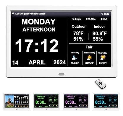 2025 New Digital Clock with Temperature/Humidity & Weather Forecast, Auto Time by FEYBYLA