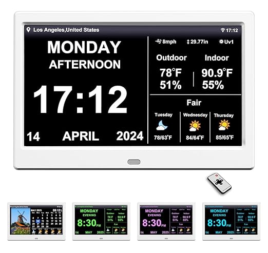 2025 New Digital Clock with Temperature/Humidity & Weather Forecast, Auto Time by FEYBYLA