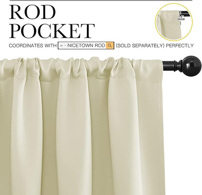 NICETOWN Blackout Curtains for Living Curtains, Room Darkening Curtains & - Image 3