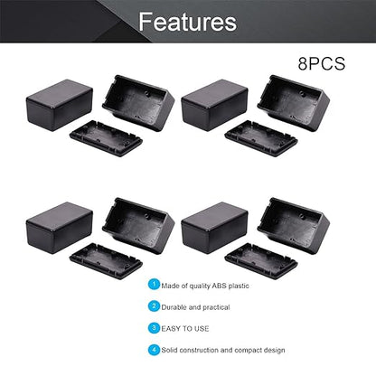 Fielect 8Pcs Dustproof Electronic Junction Box Plastic Enclosure Project Box - Image 3