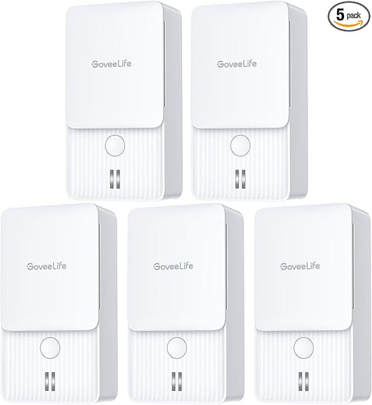 GoveeLife Water Leak Detectors 5 Pack, 100dB Adjustable Audio Alarm and Leak by GoveeLife