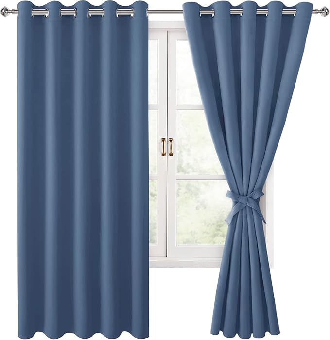 Hiasan Blackout Curtains for Bedroom, 60 x 63 Inches Length by Hiasan