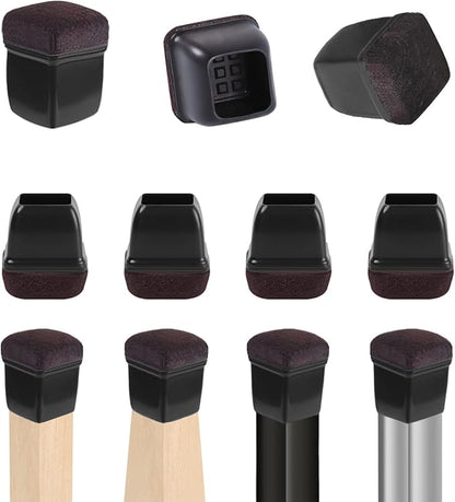 Ezprotekt 24 Pcs Extra Small Square Chair Leg Floor Protectors, Silicone Felt by VisittheEzprotekt