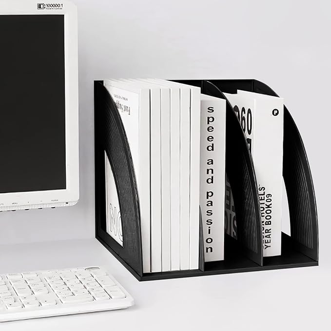 Marte Vanci Magazine File Holder Book Desktop Organizer Plastic Storage Sturdy - Image 7
