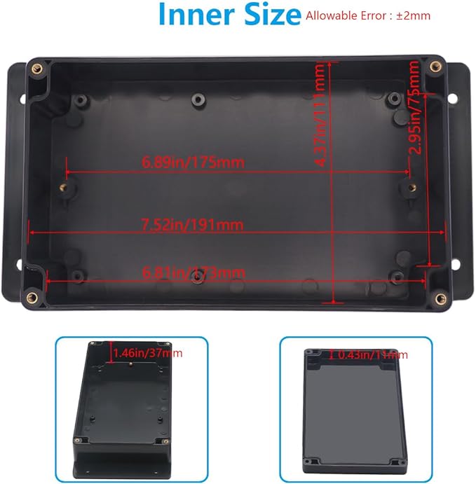 Outdoor Waterproof Junction Box IP67 Project Box ABS Black Electrical Boxes - Image 5