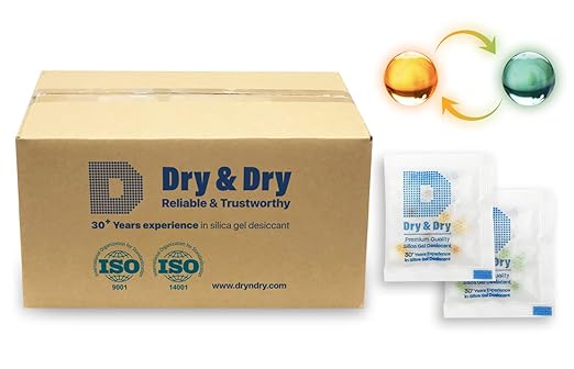 Dry & Dry 3 Gram Premium Orange Indicating Silica Gel Packets Desiccants by DryDry