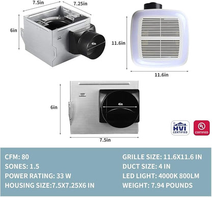Tech Drive Very-Quiet 80 CFM, 1.5 Sone No Attic access Needed Installation - Image 4