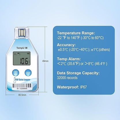 Tzone Temperature Data Logger USB Single Use Temp Recorder 1 Pack, Digital - Image 5