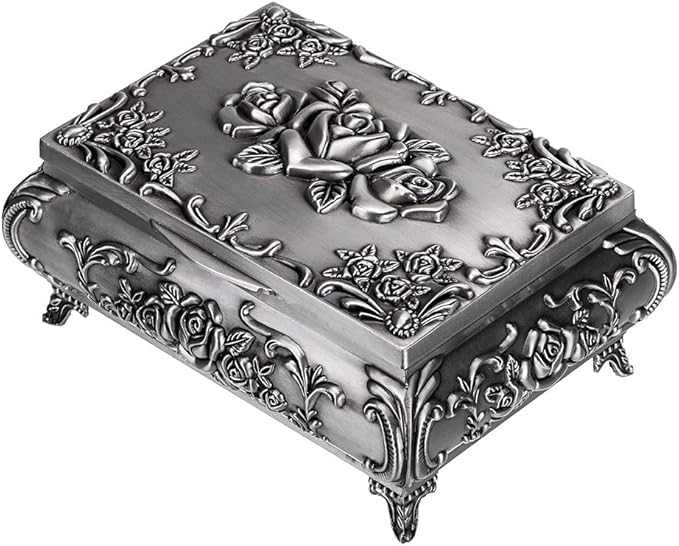 Hipiwe Vintage Metal Jewelry Box Small Trinket Jewelry Storage box by Hipiwe