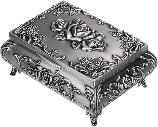 Hipiwe Vintage Metal Jewelry Box Small Trinket Jewelry Storage box by Hipiwe