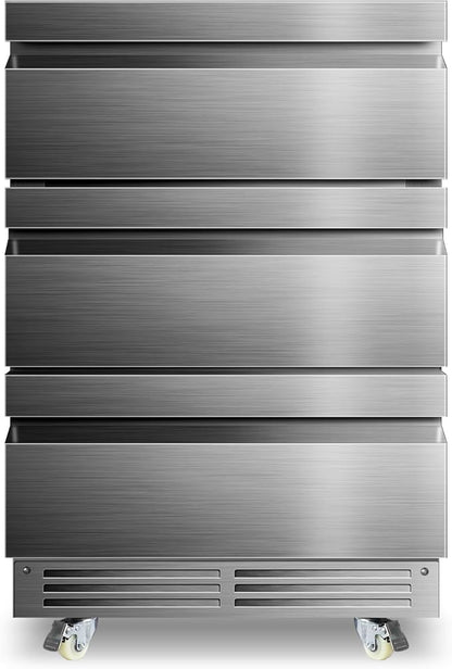 24 Inch Upgraded Three-Drawer Beverage Fridge, Weather Proof Outdoor Stainless - Image 9