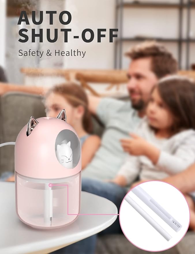 Cool Mist Humidifier, 300ml Mini Humidifiers - Image 4