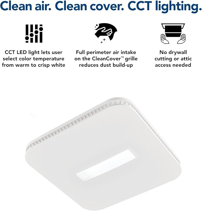 Broan-NuTone AER80CCTK CleanCover Bath Fan, 80 CFM, 0.7 Sone, - Image 5
