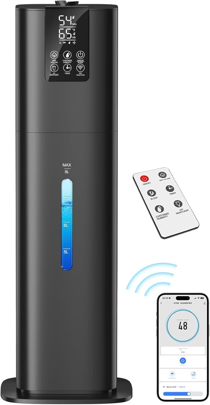 Smart Humidifiers Large Room Bedroom Home, 2.11Gal Quiet Top Fill Cool Mist by HumidifiersLargeRoomBedroom