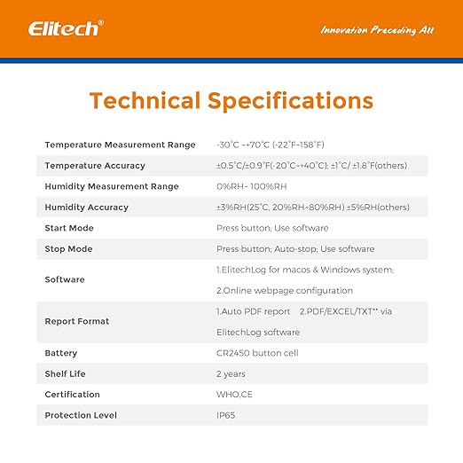 Elitech WHO PQS Certificated 10 Pack Temperature Humidity Data Logger 120Days - Image 8