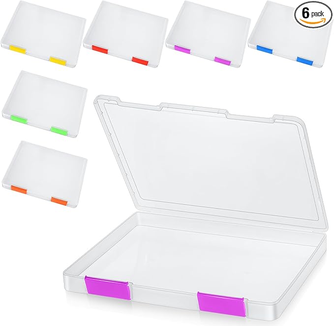 PerKoop 6 Pcs Clear Paper Storage Box A4 Plastic File Box Document Paper by PerKoop